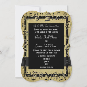 Invitación boda formal elegante de moda dorada