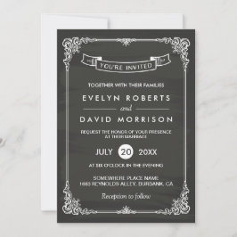 Invitación Boda formal elegante del marco de la pizarra de co