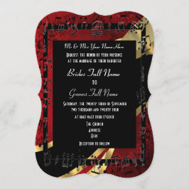 Invitación Boda formal elegante del oro rojo elegante del
