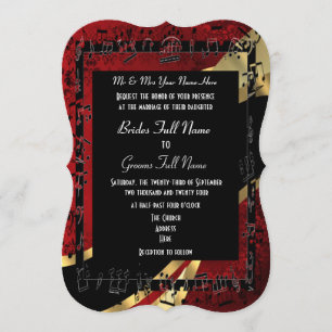 Invitación Boda formal elegante del oro rojo elegante del