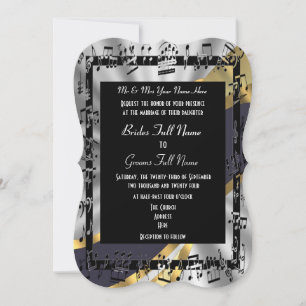 Invitación boda formal elegante dorado plateado