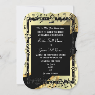 Invitación boda formal elegante en oro de moda