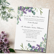 Boda Formal Elegante Lavanda Eucalipto