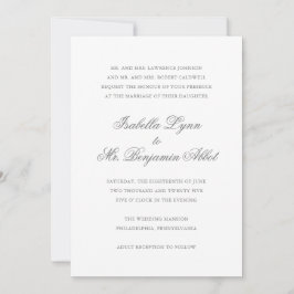 Invitación Boda formal elegante tradicional gris