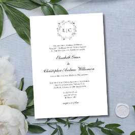 Invitación Boda Formal Elegante Tradicional Sencilla con Mono