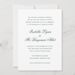 Invitación Boda formal elegante tradicional verde forestal