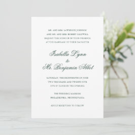 Invitación Boda formal elegante tradicional verde forestal