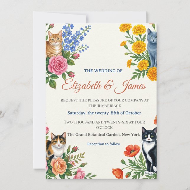 Invitación Boda Formal Elizabeth & James (Anverso)