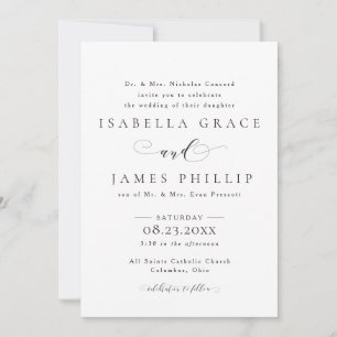 Invitación Boda formal en blanco y negro