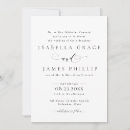 Invitación Boda formal en blanco y negro