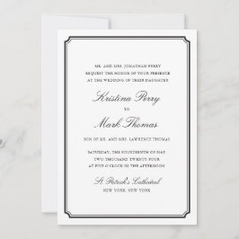 Invitación Boda formal en blanco y negro