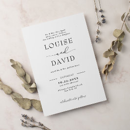 Invitación Boda formal en blanco y negro