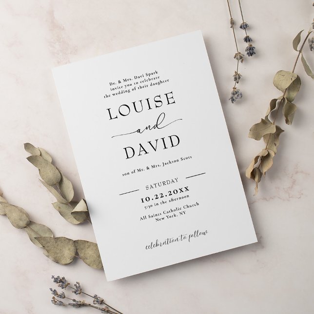 Invitación Boda formal en blanco y negro (Subido por el creador)