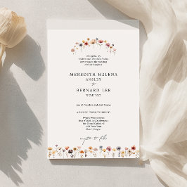 Invitación Boda Formal Floral Colorida