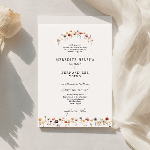 Invitación Boda Formal Floral Colorida
