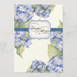 Invitación Boda formal floral del soporte azul del Hydrangea