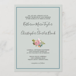 Invitación Boda formal floral pintado