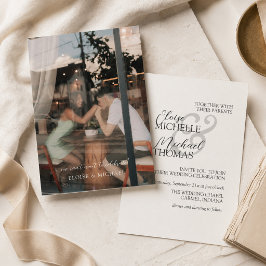 Invitación Boda Formal Foto Marfil Elegante