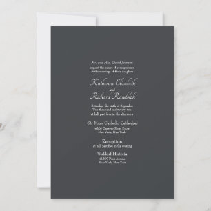 Invitación Boda Formal Gris Iglesia Boda de Iglesia