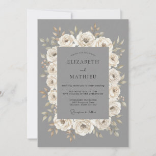 Invitación Boda Formal Gris Paloma Pulido