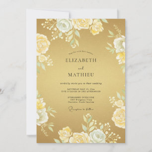 Invitación Boda Formal Lujosa de Oro