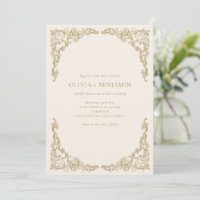 Boda Formal Marfil con Adornos Dorados