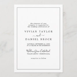 Invitación Boda formal minimalista