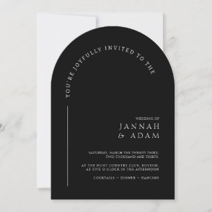 Invitación Boda Formal Minimalista con Arco Negro