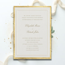 Boda Formal Moderna Clásica Elegante Dorada Ecru