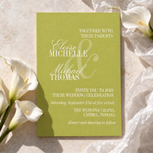 Boda Formal Moderna con Letra Chartreuse