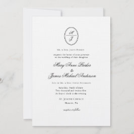 Invitación Boda formal monogramado