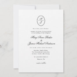 Invitación Boda formal monogramado