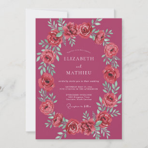 Invitación Boda Formal Pulida Magenta