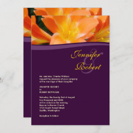 Invitación Boda formal púrpura y Naranja