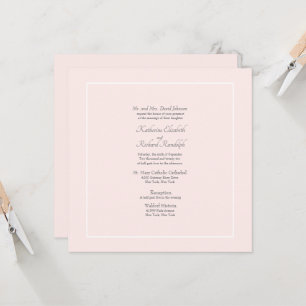 Invitación Boda Formal Rosa Padres Cuadrado