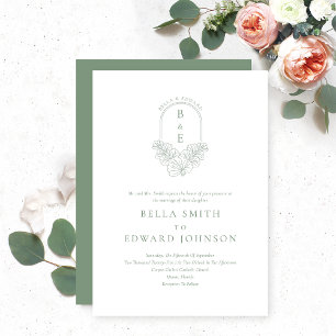 Invitación Boda formal Sage Green