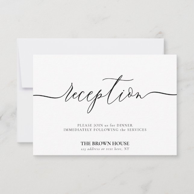 Invitación Boda formal transparente después de la recepción d (Anverso)