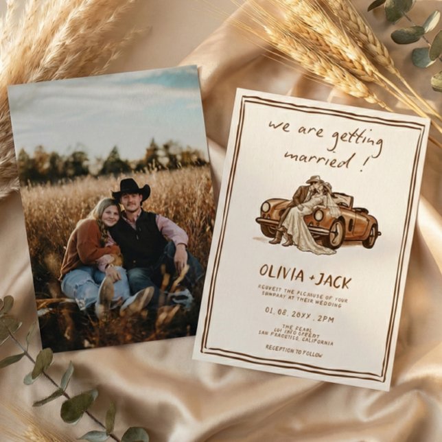 Invitación Boda Foto Boho Campo Rústico Vintage Occidental (Subido por el creador)