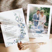 Boda Foto Floral de Flor Silvestre Azul Polvorient