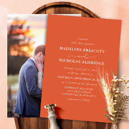 Invitación Boda Foto Simple Puesta de Sol Moderna Verona