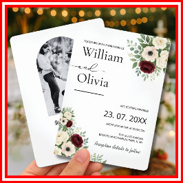 Invitación Boda FOTO Verde Salvia Eucalipto Vegetación