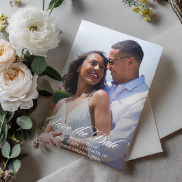 Invitación Boda fotográfica de Romance radiante salva la fech