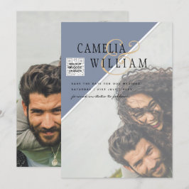 Invitación Boda fotográfica moderna invita a QR CÓDIGO RSVP A