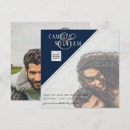 Invitación Boda fotográfica moderna invita a QR CÓDIGO RSVP A