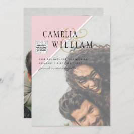 Invitación Boda fotográfica moderna invita a QR CÓDIGO RSVP B