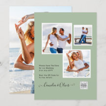 Boda fotográfica moderna invita a QR CÓDIGO Rsvp V