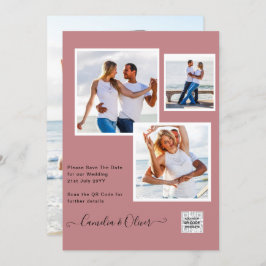 Invitación Boda fotográfica moderna invita al CÓDIGO QR RSVP 