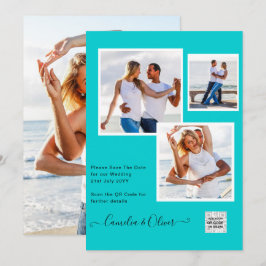 Invitación Boda fotográfica moderna invita al CÓDIGO QR RSVP 