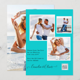 Invitación Boda fotográfica moderna invita al CÓDIGO QR RSVP 