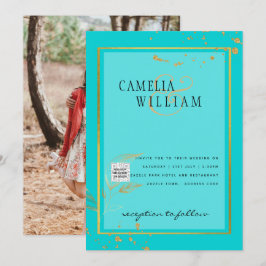 Invitación Boda fotográfica moderna invita al CÓDIGO QR RSVP 